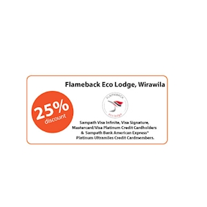 25% Off at Flameback Eco Lodge on Sampath Cards