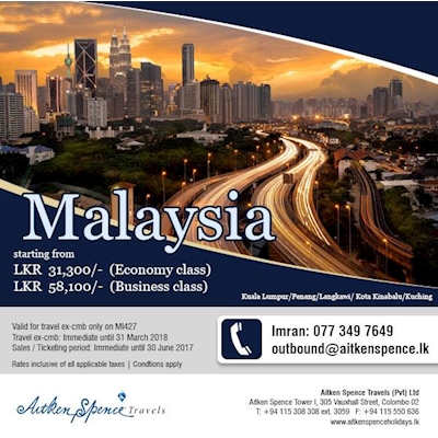 Explore yourself to Malaysia along with AITKEN SPENCE TRAVELS 