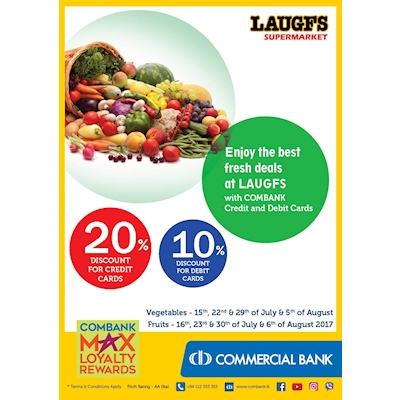 Enjoy the best fresh deals at LAUGFS with COMBANK Credit and Debit Cards 