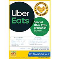 Special UBER Eats Promotion with ComBank Credit and Debit Cards at CheeseHeads