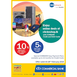 Up to 10% Off at Clicknshop.lk for Combank Cardholders 