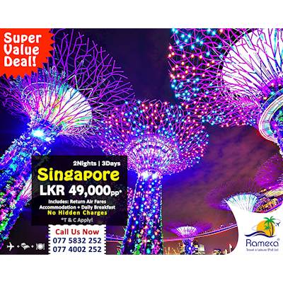 Singapore Value Deal for 2 Nights 3 Days from RAMECA TRAVELS AND LEISURE 
