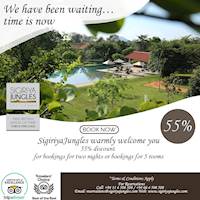 55% discount for bookings for two nights or booking for 5 rooms