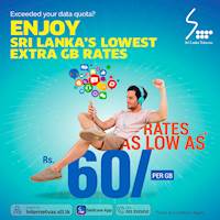 Purchase Extra GBs @ the lowest rates in Sri Lanka from Sri Lanka Telecom