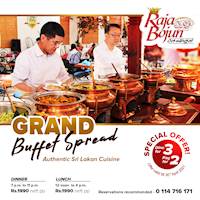 Dine in as a group of three & pay only for two at Raja Bojun