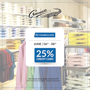 25% off at Crocodile for Combank Cardholders