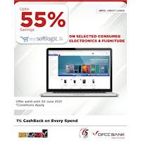 Enjoy up to 55% savings on selected products at www.mysoftlogic.lk with DFCC Credit Cards!