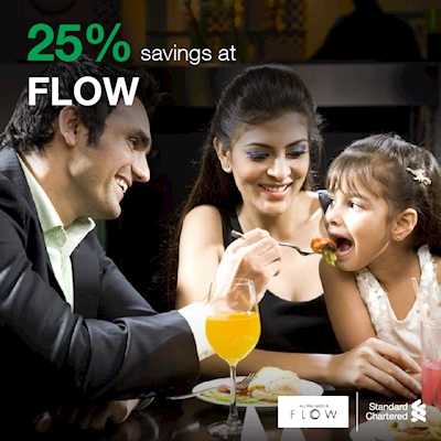 Enjoy 25% OFF at FLOW using your STANDARD CHARTERED CARD 