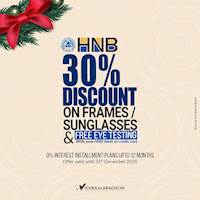 Get 30% Discount on Frames/Sunglasses with your HNB credit or debit cards at Wickramarachchi