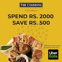 Spend Rs. 2000 and save Rs. 500 when you order from The Common's Coffee House on Uber Eats!