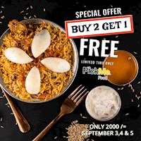 Buy two Tandoori chicken Biryani's and GET ONE FREE at Madras Masala Exclusively on Pick Me food