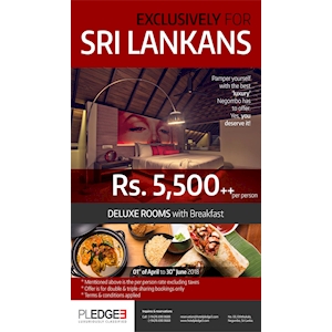 Now get Deluxe Rooms with Breakfast at special offers exclusively for Sri Lankans at Pledge3