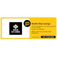20% Off at Berlin Sky Lounge for BOC Credit Cards