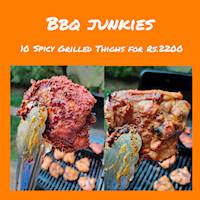 Grilled Jamaican Thigh Platter Box by BBQ Junkies