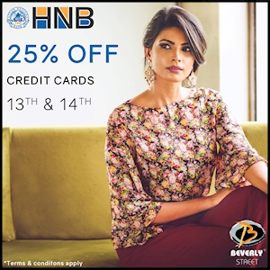 25% Off at Beverly Street for HNB Cardholders 
