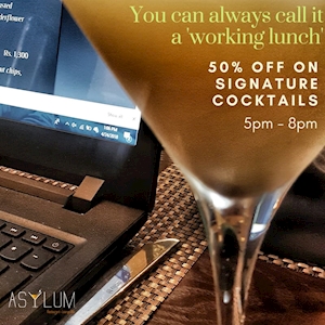50% Off on Signature Cocktails at Asylum Restaurant & Lounge Bar