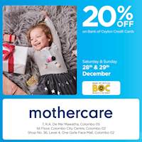 20% OFF on BOC Credit Cards this weekend at Mothercare Sri Lanka