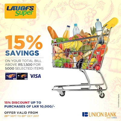 Enjoy a great savings when you shop at Laugfs Super with your Union Bank debit card.