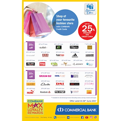 Shop at your favourite Fashion Stores with COMBANK Credit Cards 