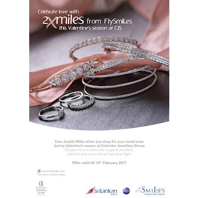 Earn Double Miles when you shop at COLOMBO JEWELLERY STORES for your loved ones