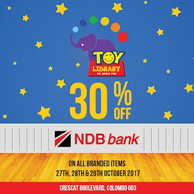 Get up to 30% Off with your NDB Bank cards at Toy Library 
