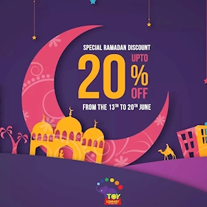 Special Ramadan discount upto 20% off at Toy Library