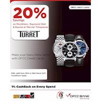 Enjoy 20% savings at Turret with DFCC Credit Cards!