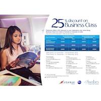 Get up to 25% Discount on Business Class at Sri Lankan Airlines