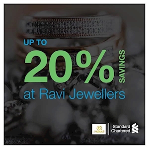 Up to 20% Off at Ravi Jewellers for Standard Chartered Cardholders